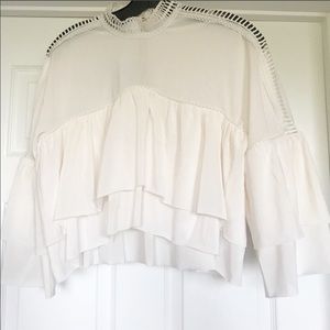 NWT bebe Crop Top In Coconut White Size Small